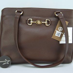 GIANI BERNINI HORSEBIT Leather Satchel Chocolate
